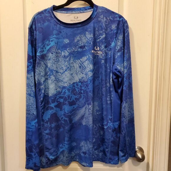 RealTree Fishing Blue waters long sleeve SPF 50 Tee – Large - Picture 1 of 6